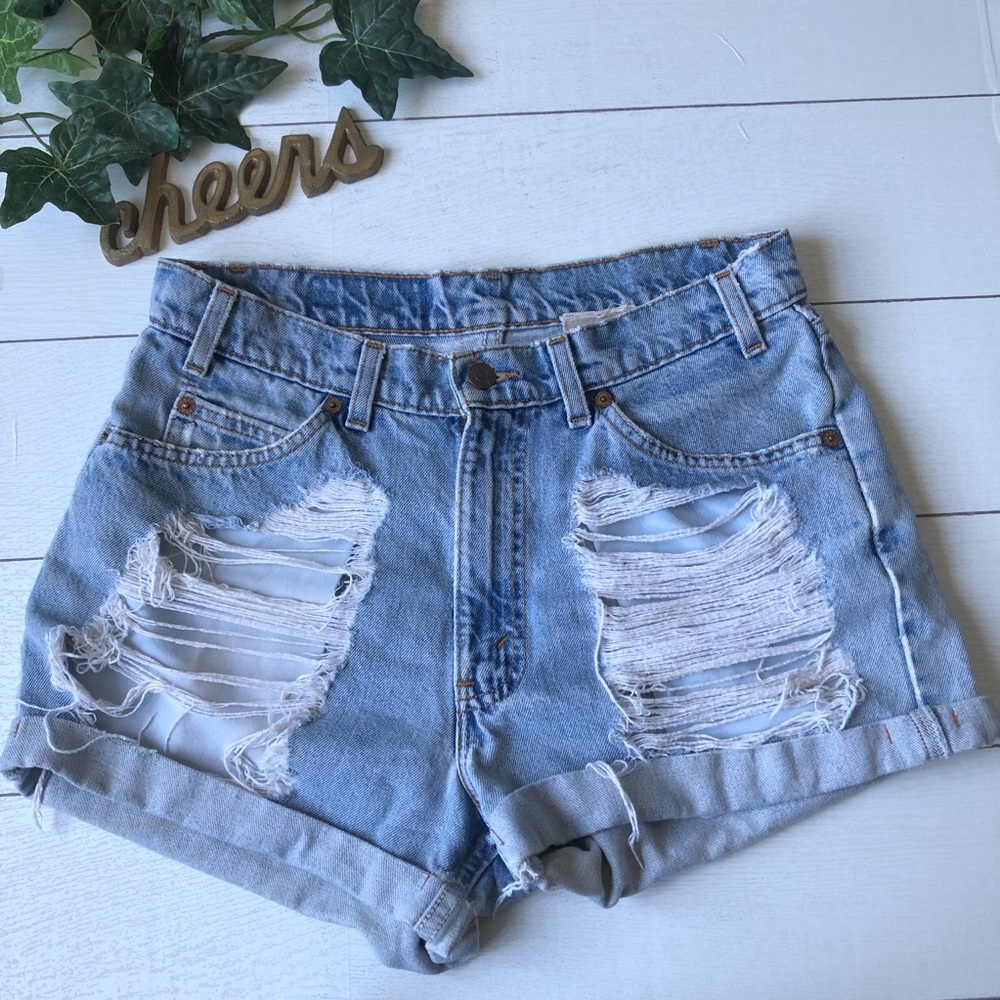Furst Of A Kind LS SF Light Wash Distress Shorts